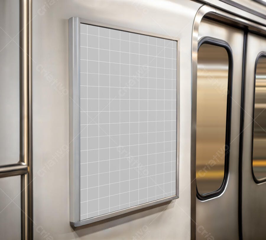 Mockup Realista de Anúncio em Metrô