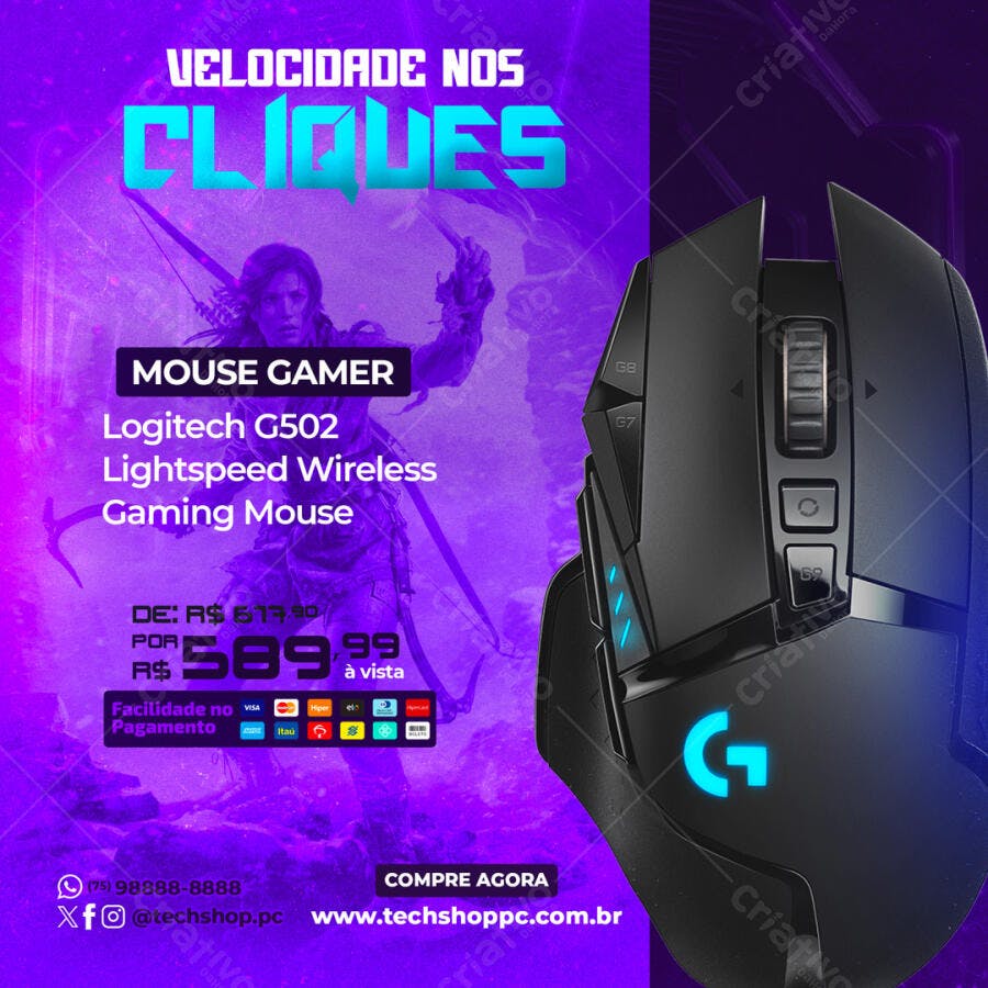 Banner Logitech G502 PSD Editável