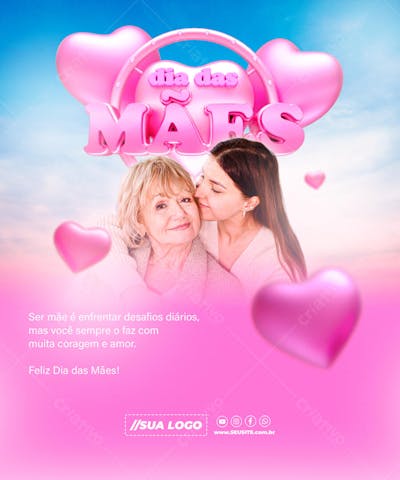 Feliz Dia das Mães Data Comemorativa Redes Sociais