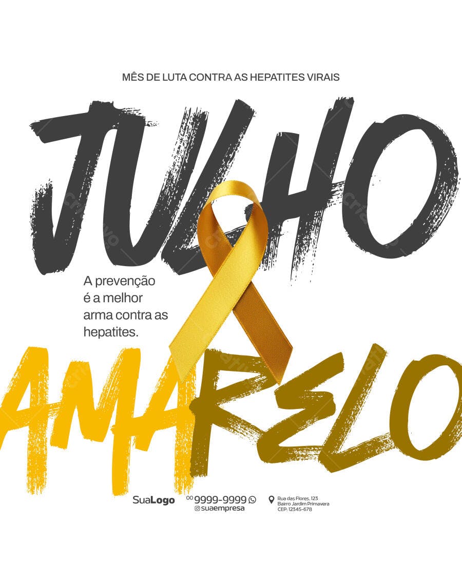 Flyer Julho Amarelo - Hepatites Virais PSD Editável