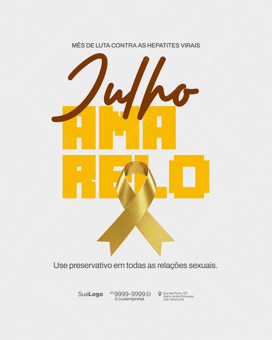 Post para o Julho Amarelo PSD Editável