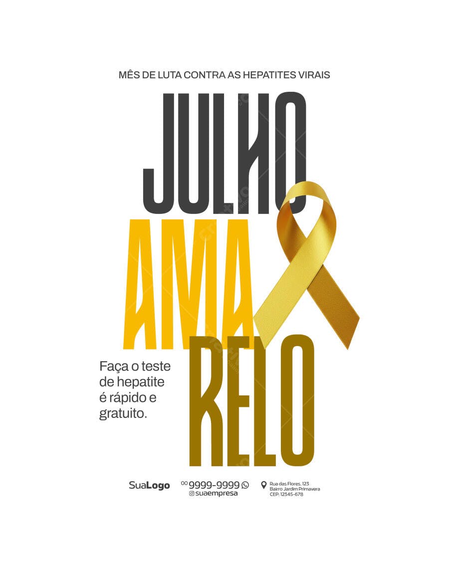 Flyer Julho Amarelo PSD Editável
