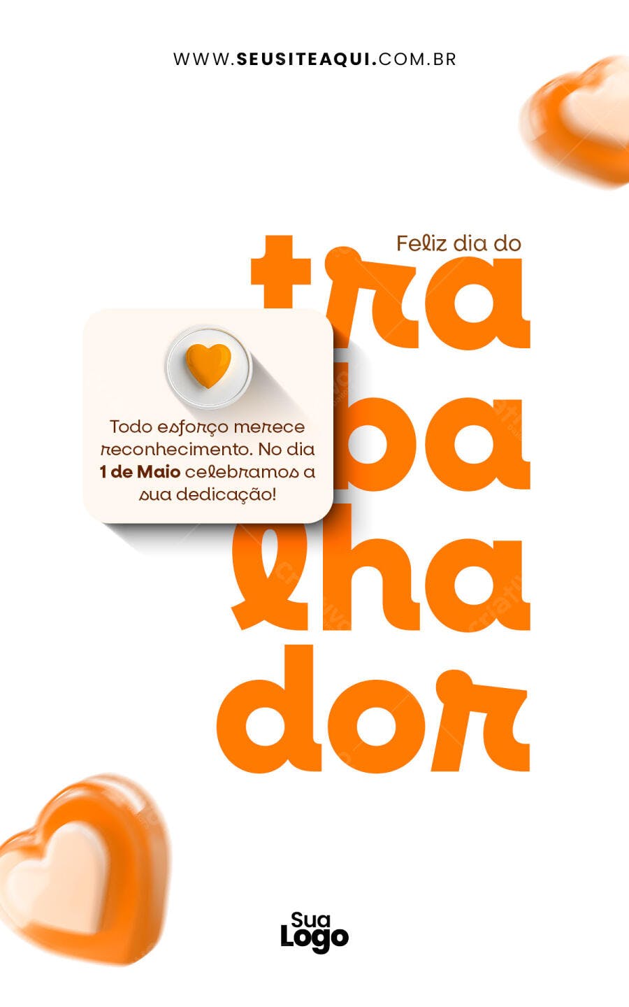 Postagem Dia do Trabalho 1 de Maio PSD Editável