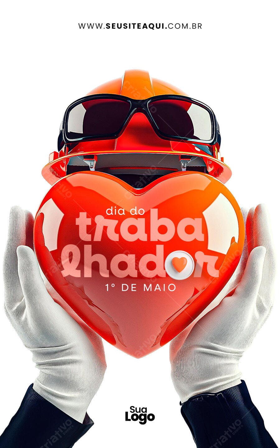 Flyer Dia do Trabalhador 1º de Maio PSD Editável