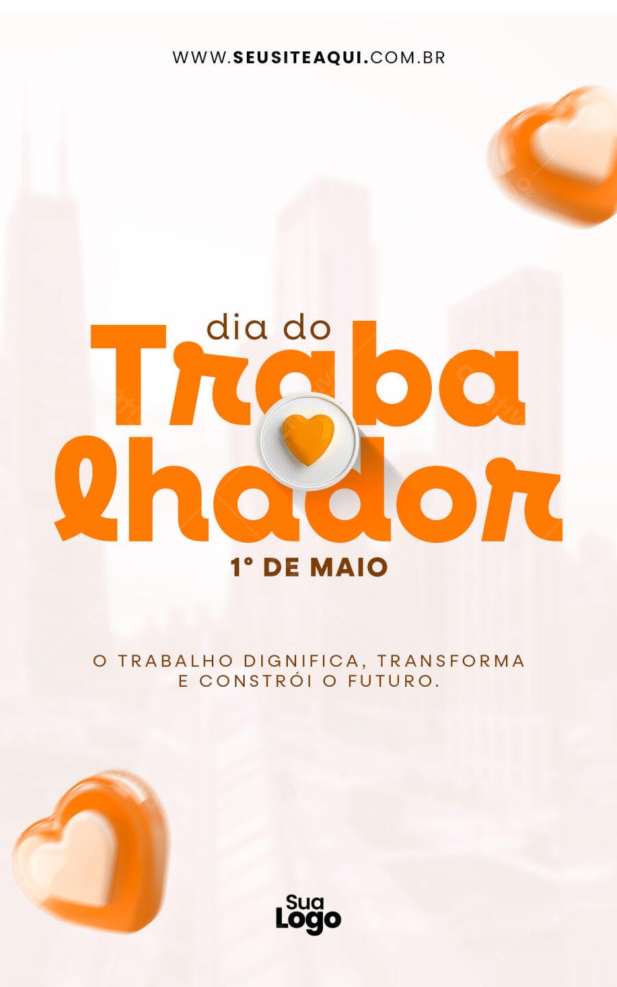 Flyer Dia do Trabalhador 1º de Maio PSD Editável