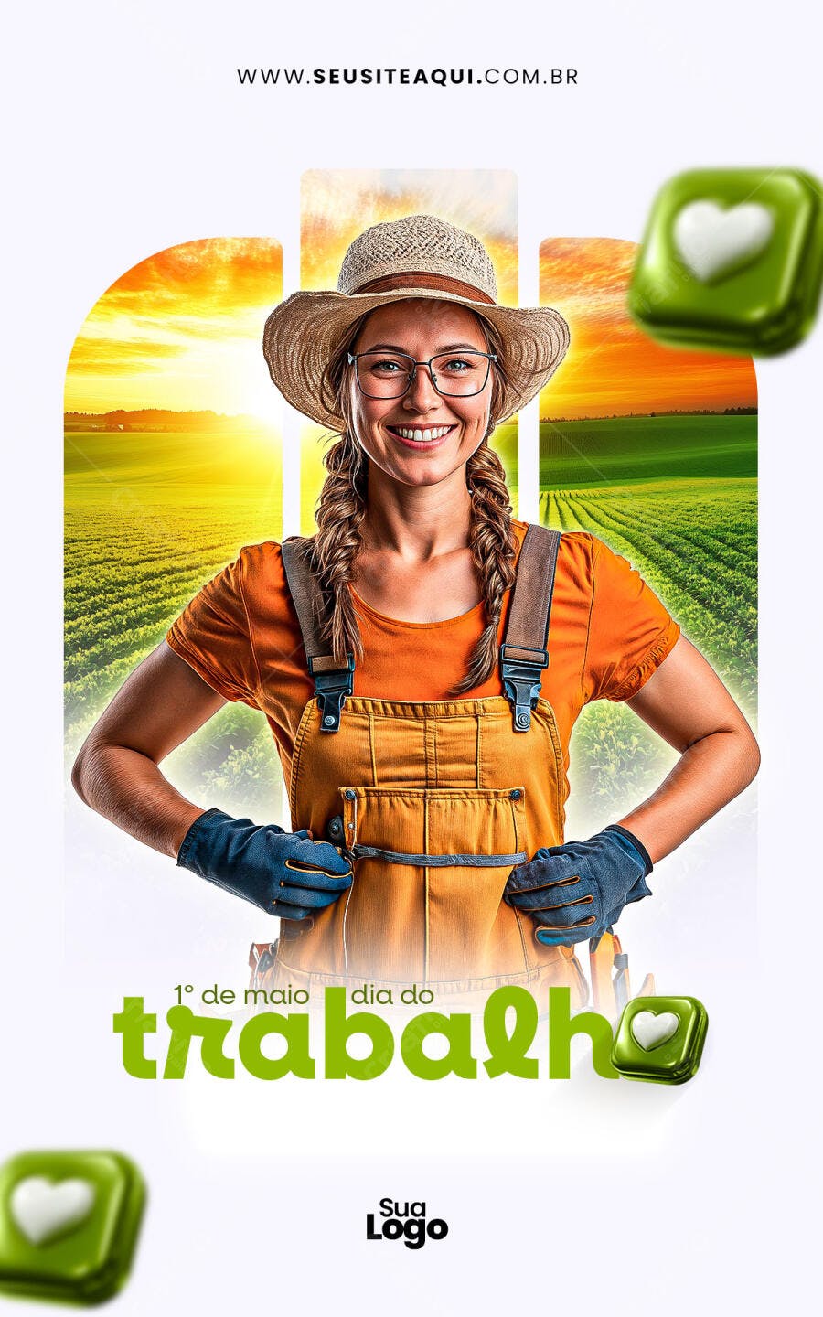 Flyer Dia do Trabalho PSD Editável
