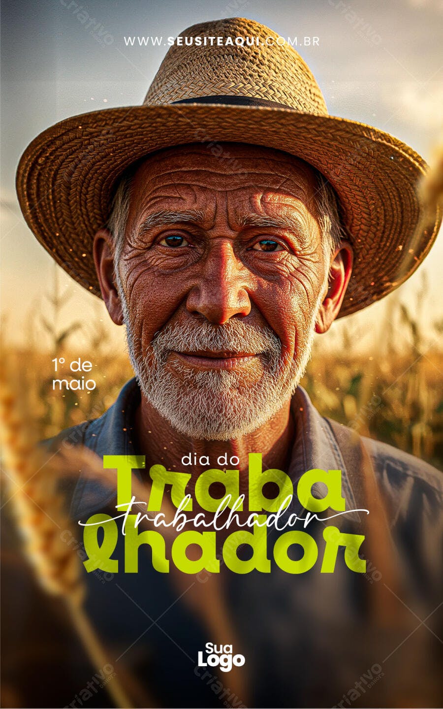 Poster Dia do Trabalhador PSD Editável