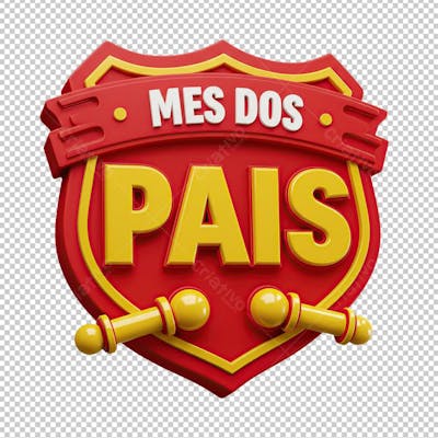 Selo 3D Escudo Mês dos Pais