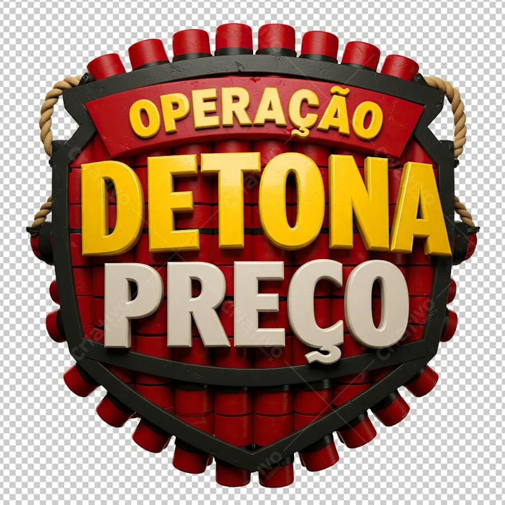 Selo Operação Detona Preço Escudo com Dinamites