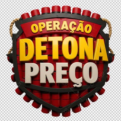Selo Operação Detona Preço Escudo com Dinamites