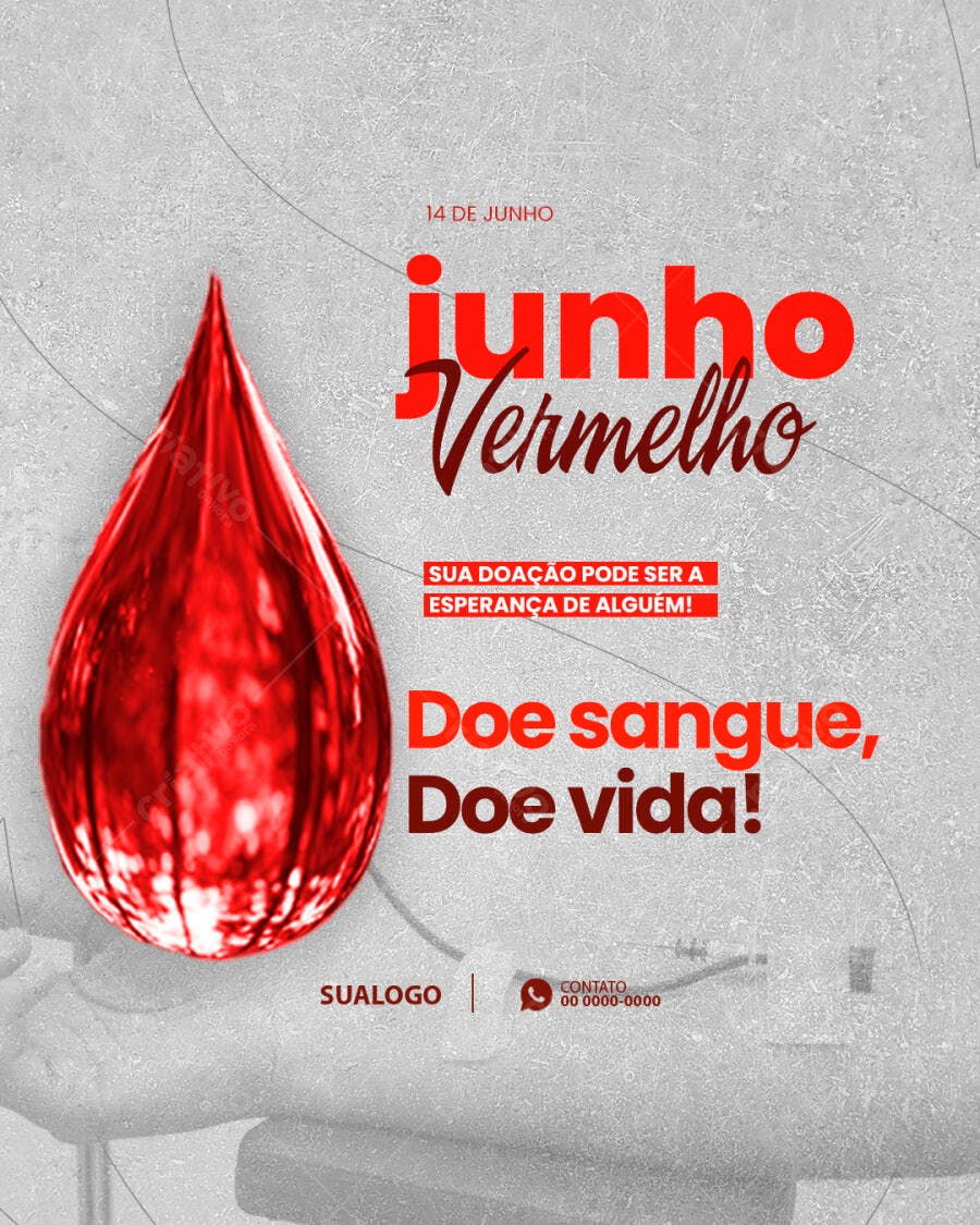Flyer Junho Vermelho PSD Editável