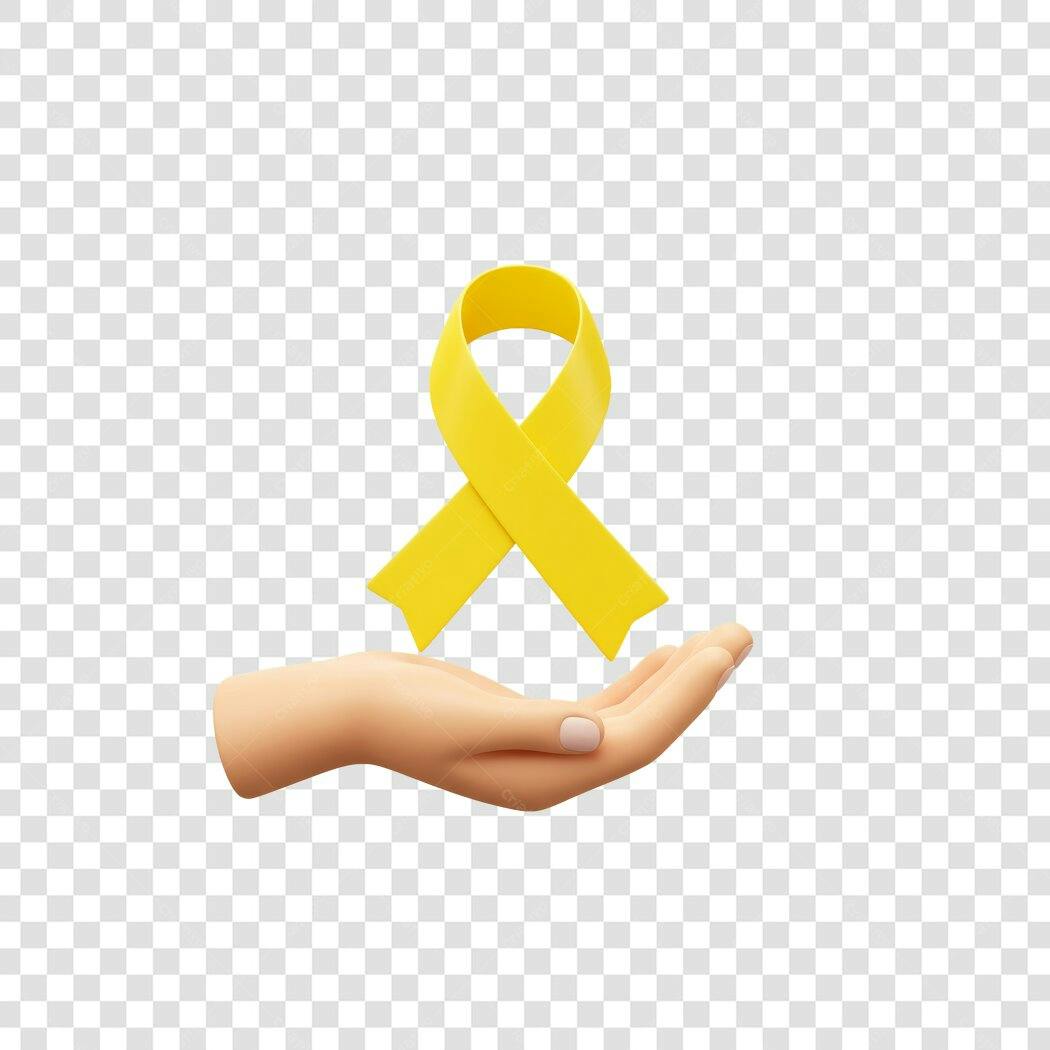 PNG Imagem Mão com Fita Amarela PNG com fundo transparente