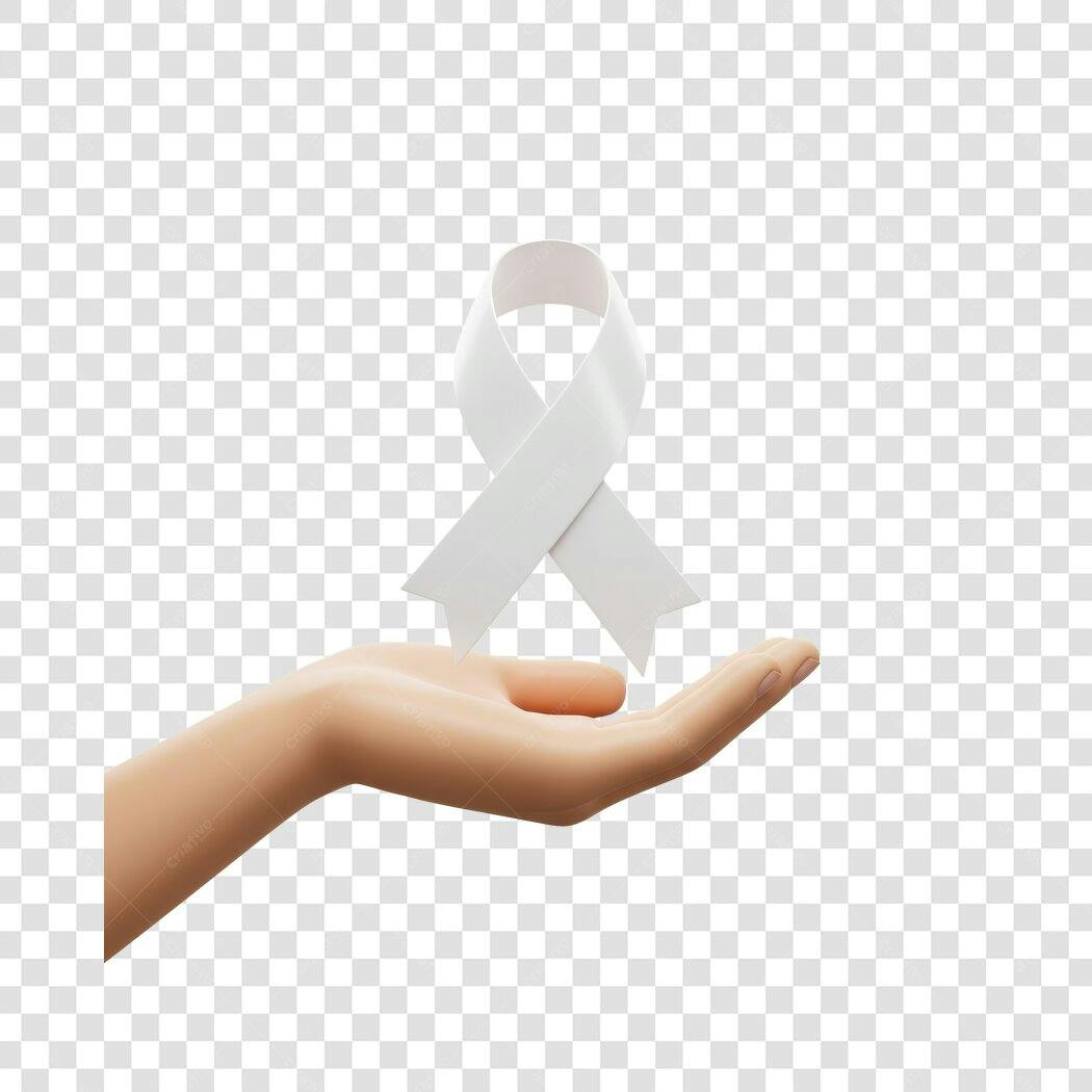 Imagem PNG Fita Branca Mão Apoio Fundo Transparente