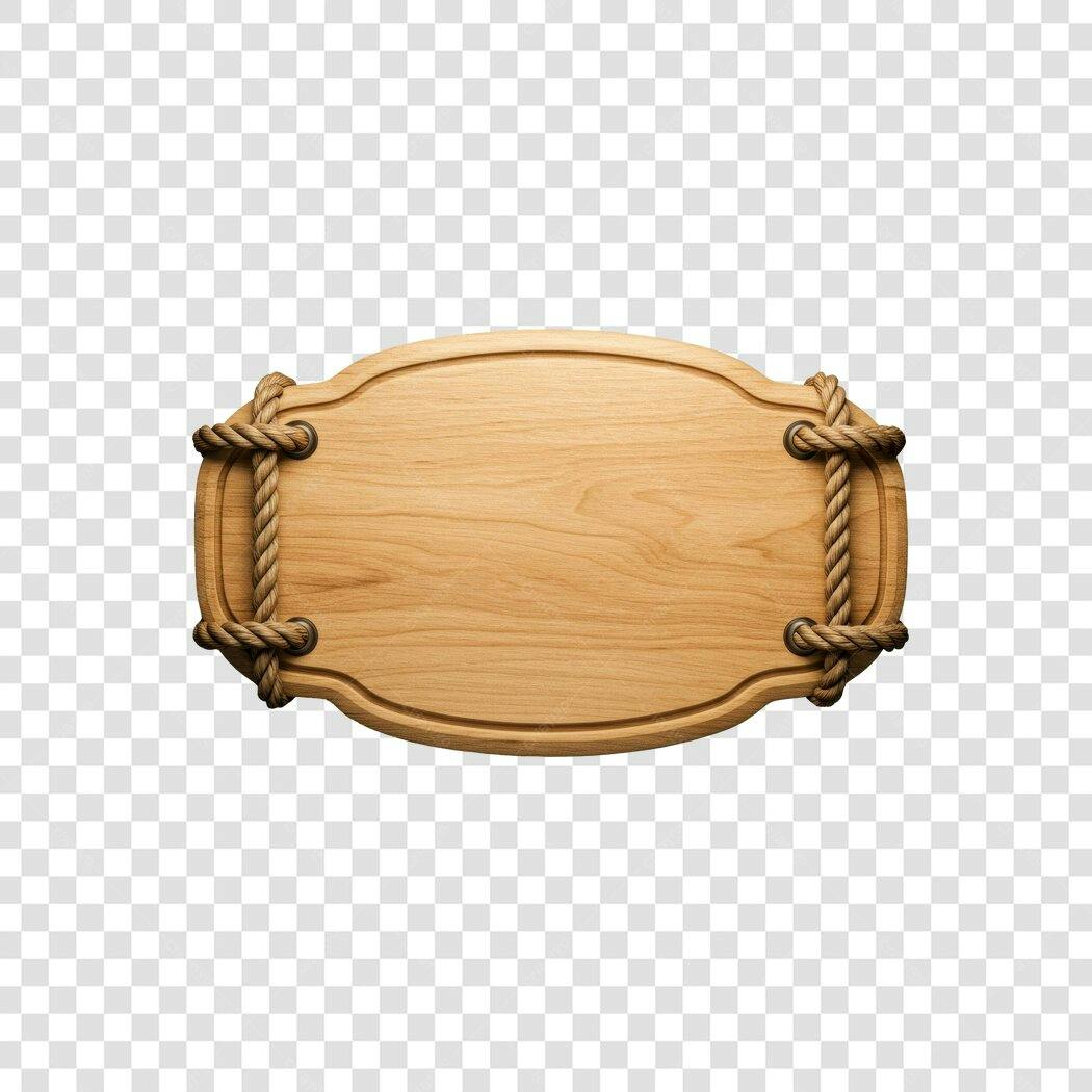 Banner de Madeira com Corda PNG com fundo transparente