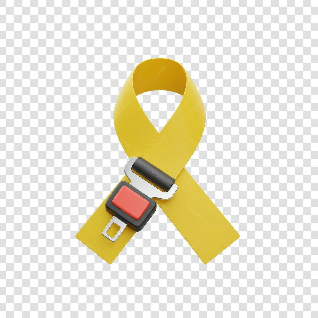 Logo Cinto Segurança Amarelo PNG com fundo transparente