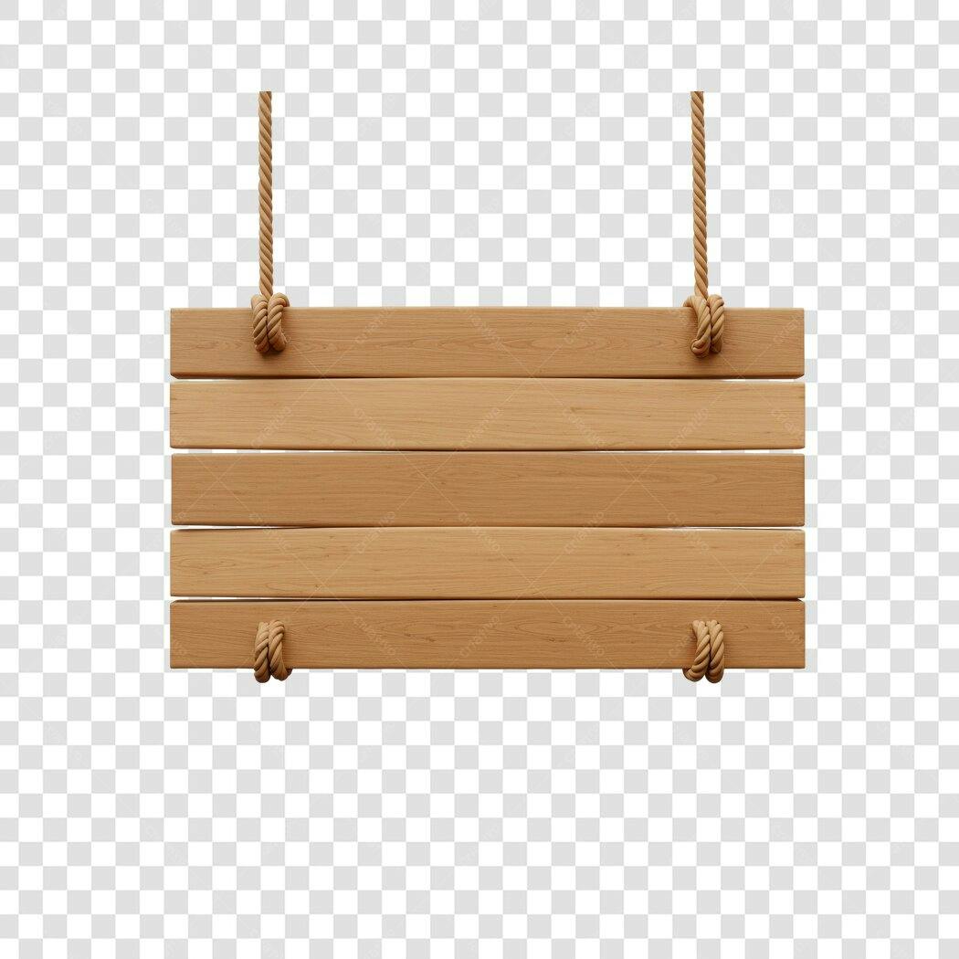 Mockup Placa Madeira PNG com fundo transparente