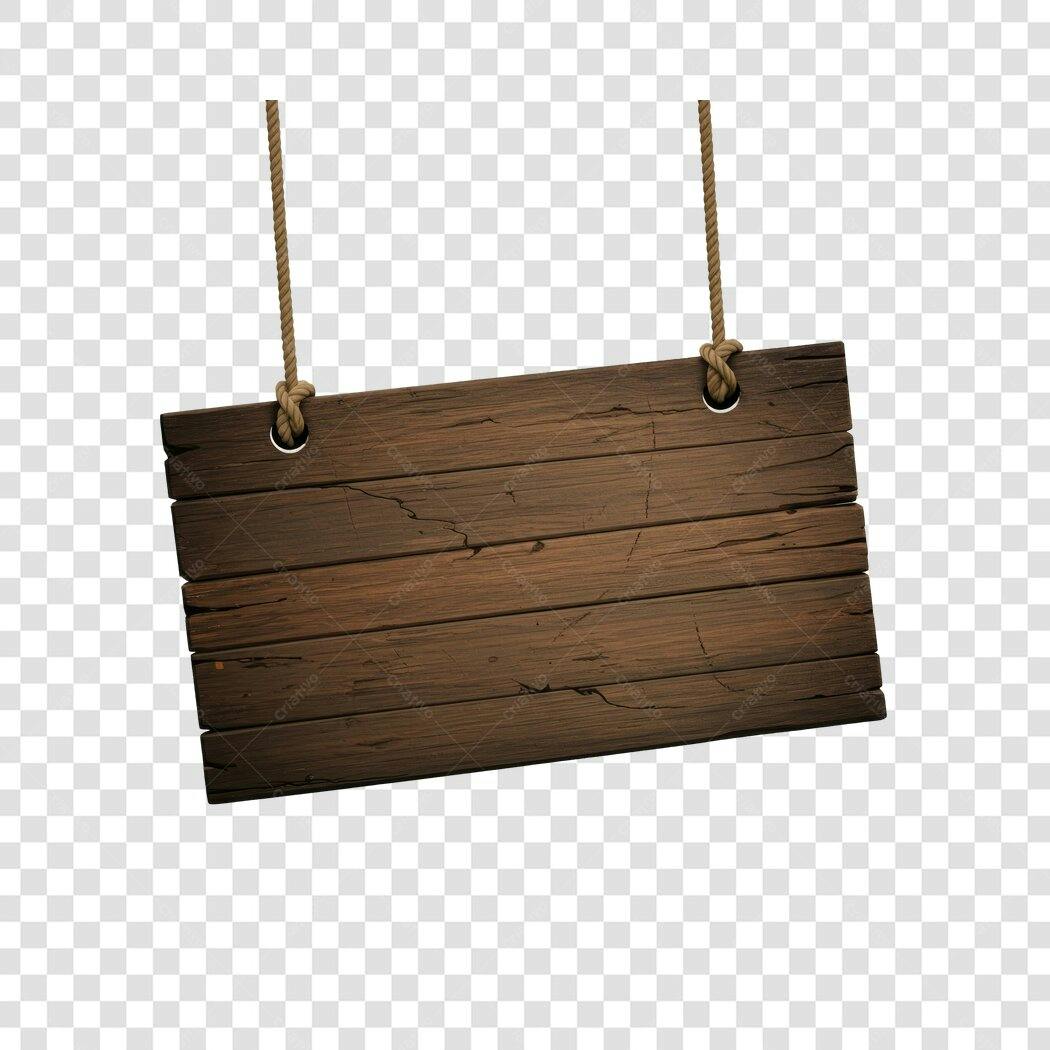 Banner de madeira rústica PNG com fundo transparente