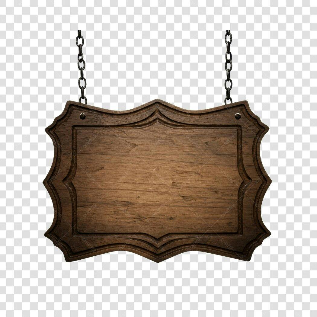 Banner de madeira rústica PNG com fundo transparente