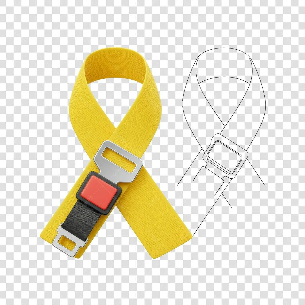 Icone Cinto Segurança Amarelo PNG com fundo transparente