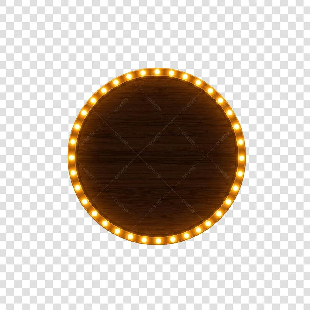 Banner Circular Madeira PNG com fundo transparente