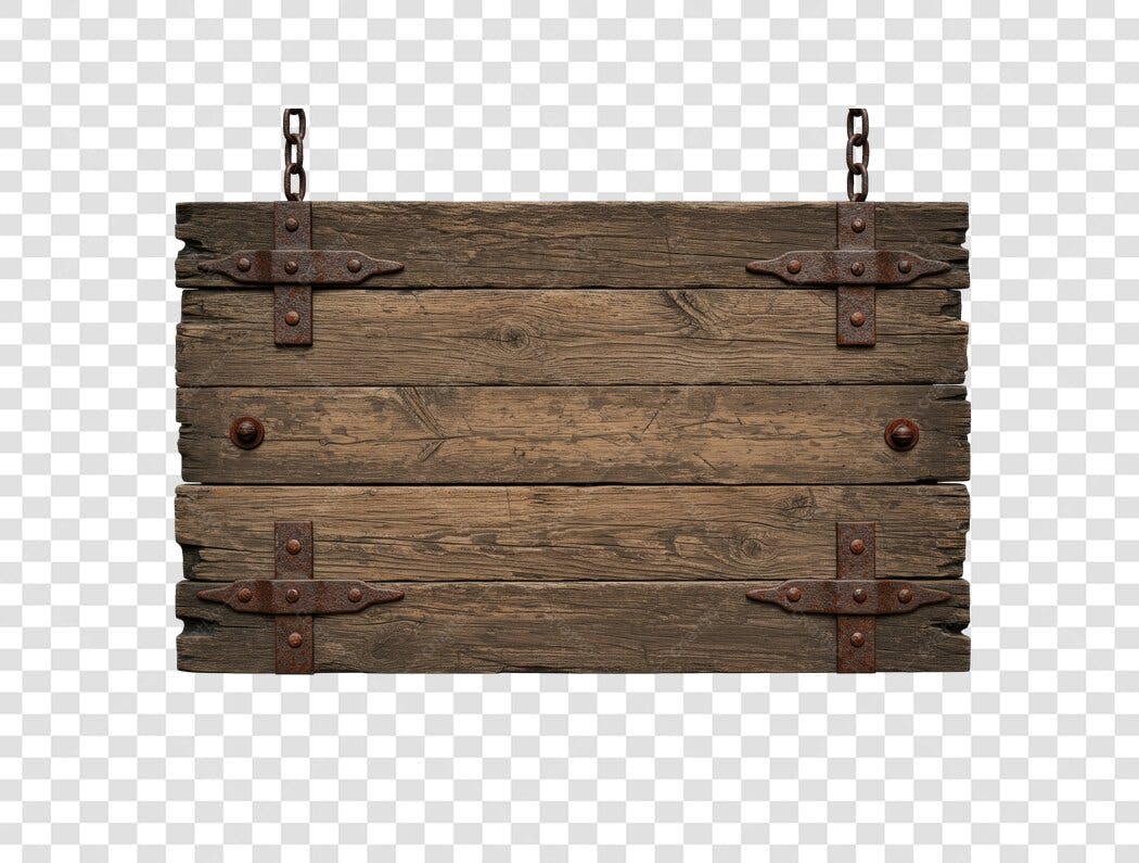 Banner de madeira rústica PNG com fundo transparente