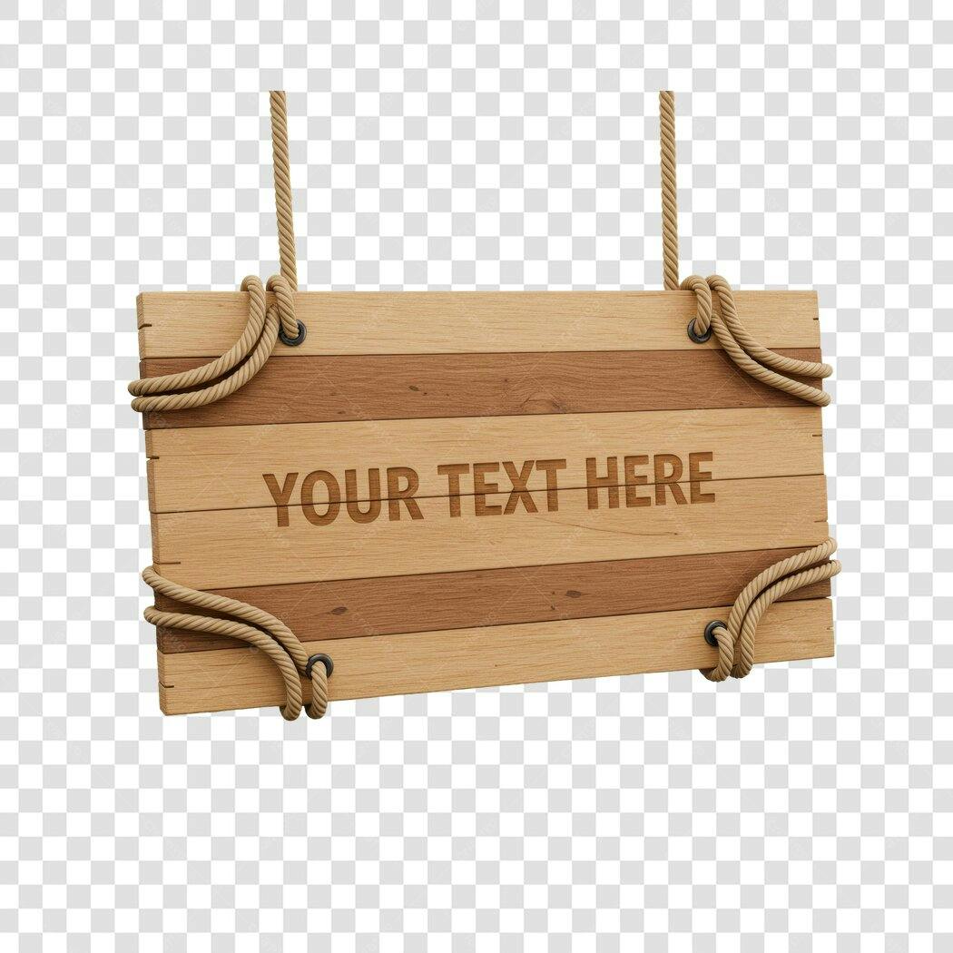 Mockup Placa de Madeira PNG com fundo transparente