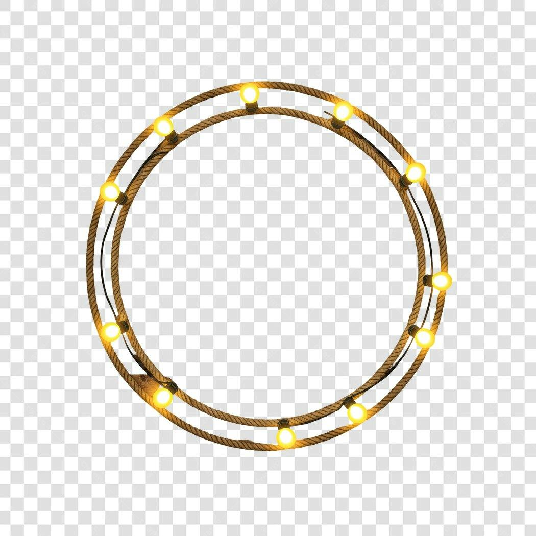 Moldura PNG com fundo transparente Luzes de corda