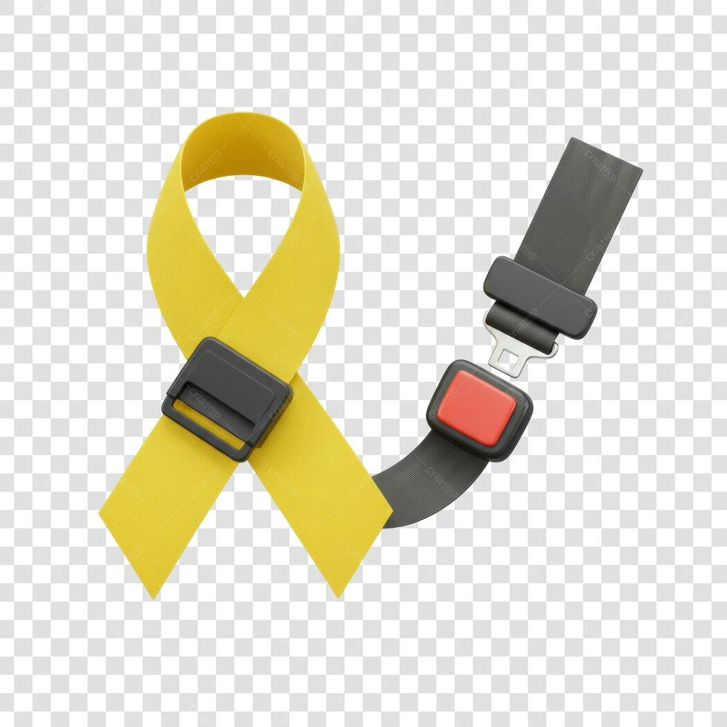 Ilustração Cinto Segurança Amarelo PNG com fundo transparente