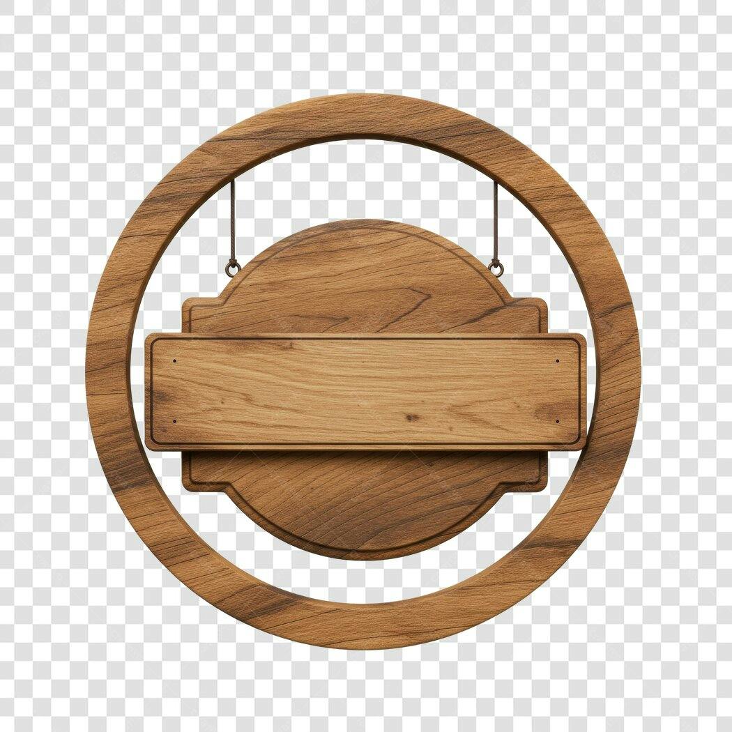 Mockup Placa de Madeira Marrom PNG com fundo transparente