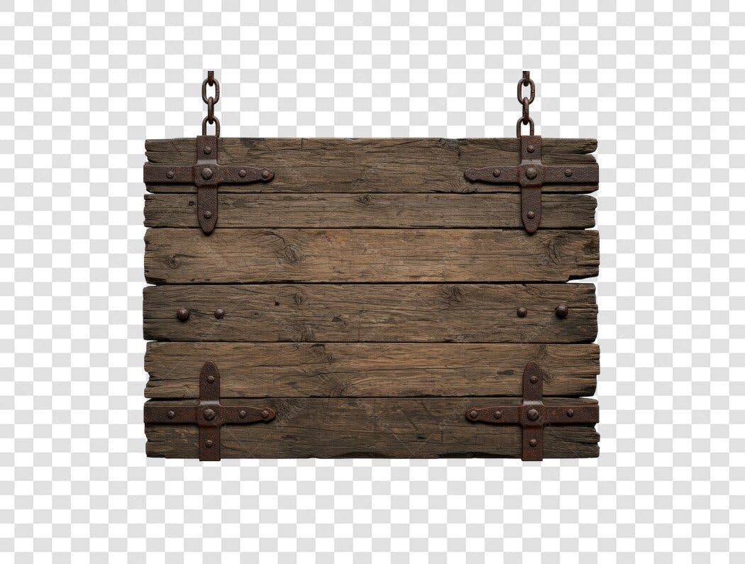 Banner de madeira rústica PNG com fundo transparente