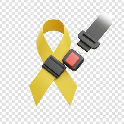 Laço Fita Faixa de composição campanha de saúde PNG 3D RENDER (41)