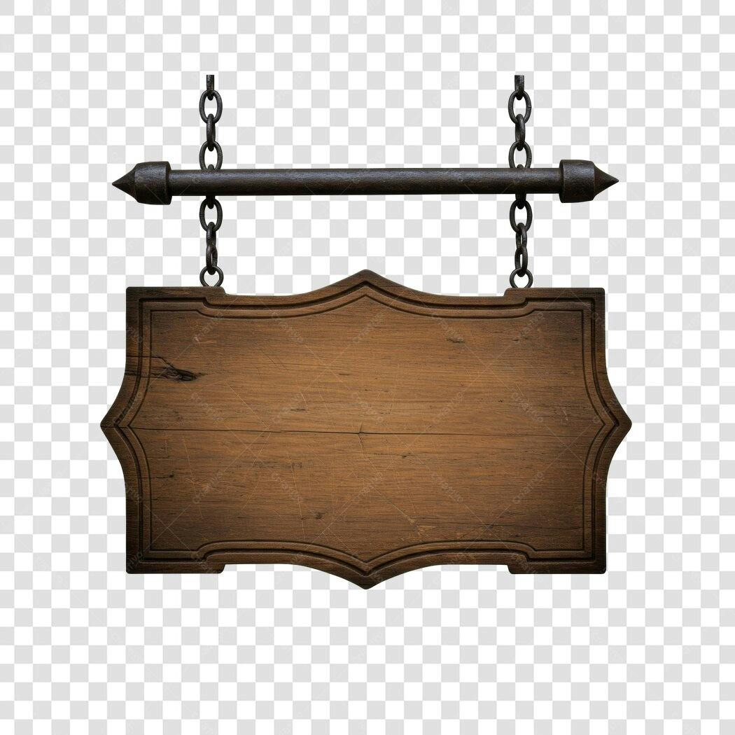 Mockup Placa de Madeira Marrom Escuro PNG com fundo transparente