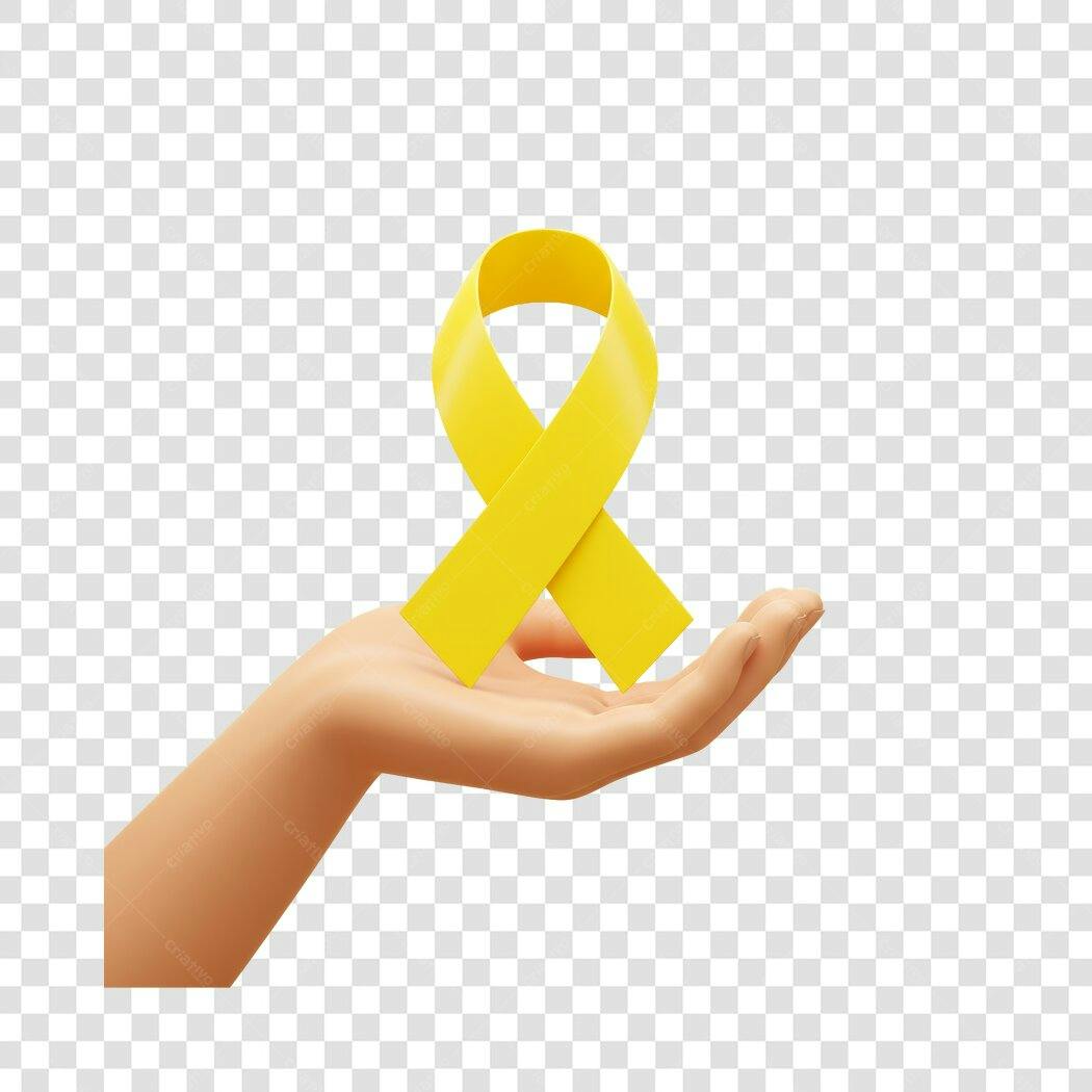 Imagem PNG Fita Amarela Mão com fundo transparente