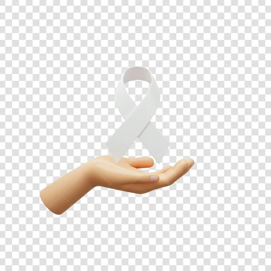 PNG Imagem Mão com Fita Branca com fundo transparente