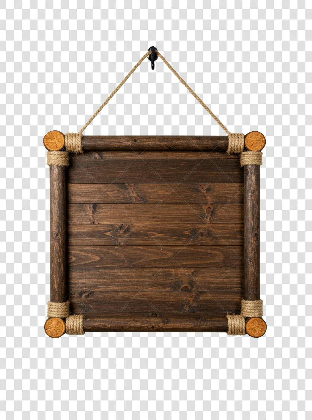 Banner de madeira rústica PNG com fundo transparente