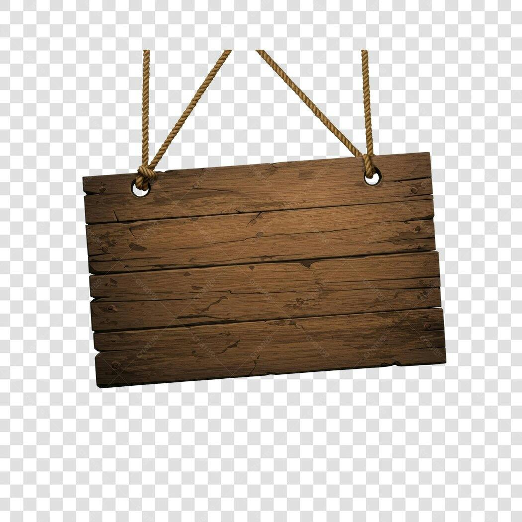Banner de madeira PNG com fundo transparente