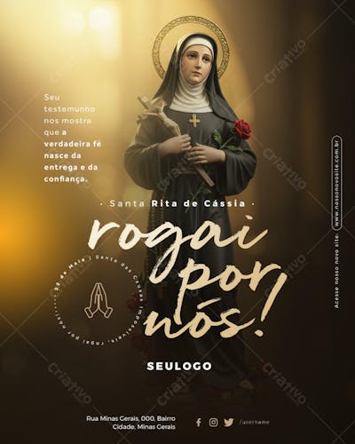 Projeto Plataformas - 22 de maio - Dia de Santa Rita de Cássia