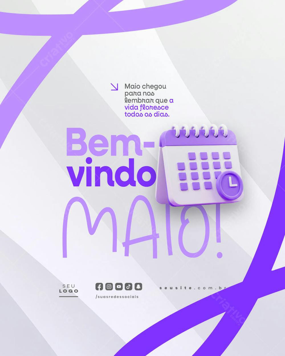 Bem Vindo Maio saudação mês social media post editavel FEED (3)