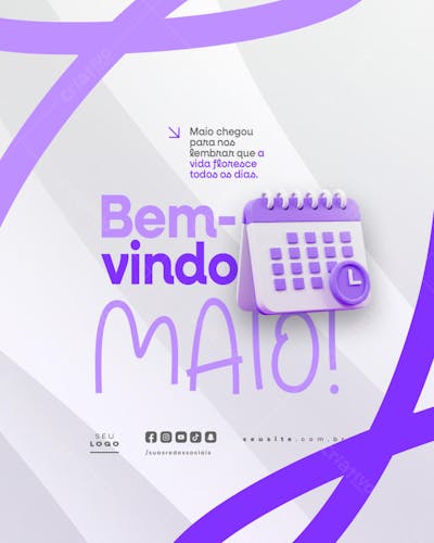 Bem Vindo Maio saudação mês social media post editavel FEED (3)