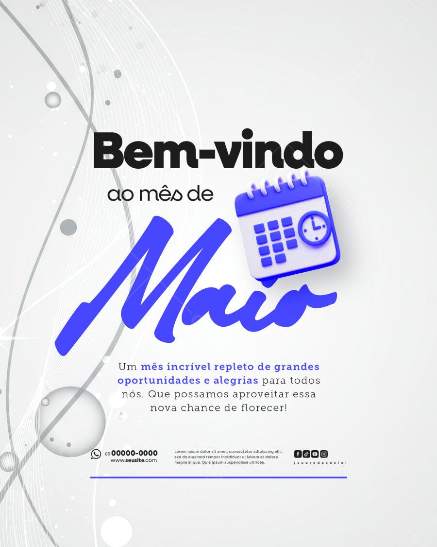 Flyer Boas Vindas Maio PSD Editável