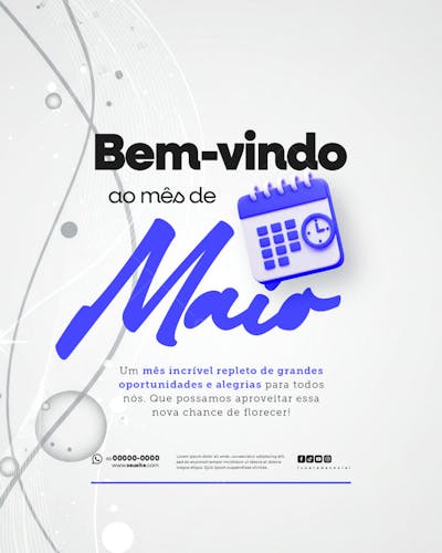 Bem Vindo Maio saudação mês social media post editavel FEED (17)
