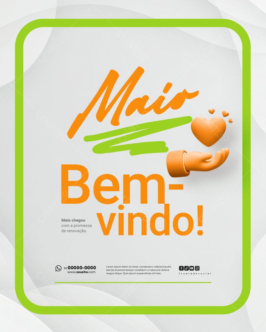 Flyer Boas-Vindas Maio PSD Editável