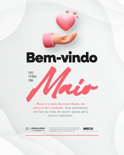Bem Vindo Maio saudação mês social media post editavel FEED (35)