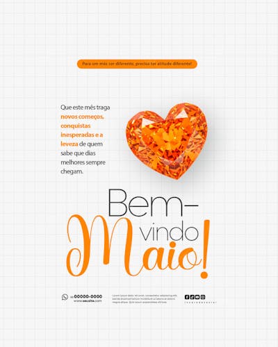 Bem Vindo Maio saudação mês social media post editavel FEED (24)