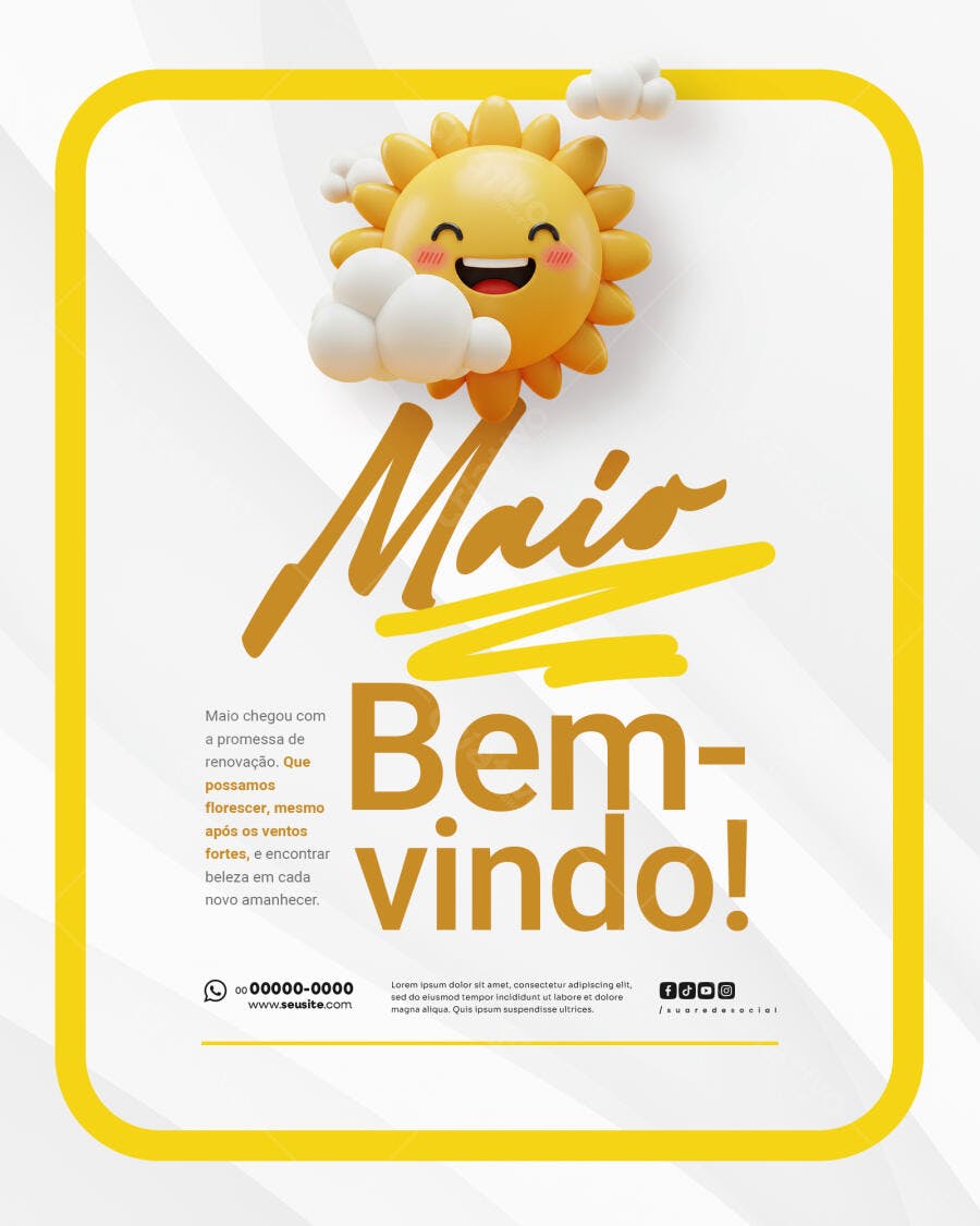Flyer Boas Vindas Maio PSD Editável