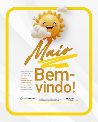 Bem Vindo Maio saudação mês social media post editavel FEED (10)