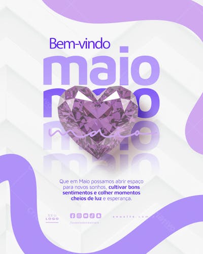 Bem Vindo Maio saudação mês social media post editavel FEED (14)
