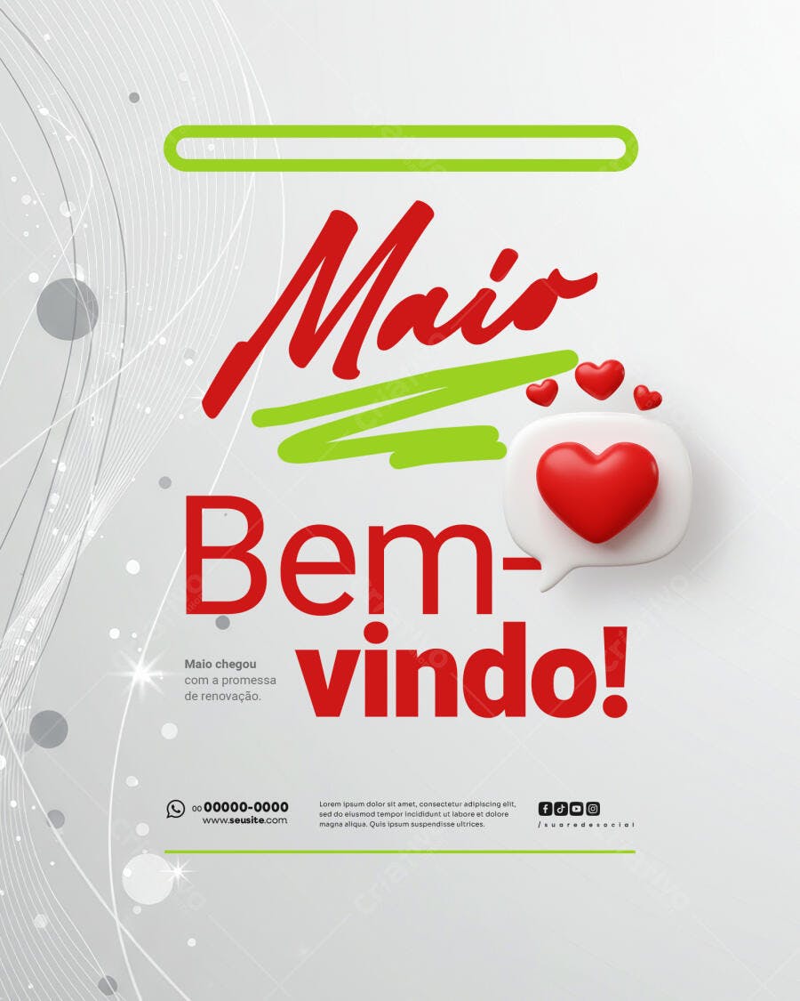 Flyer Boas-Vindas Maio PSD Editável