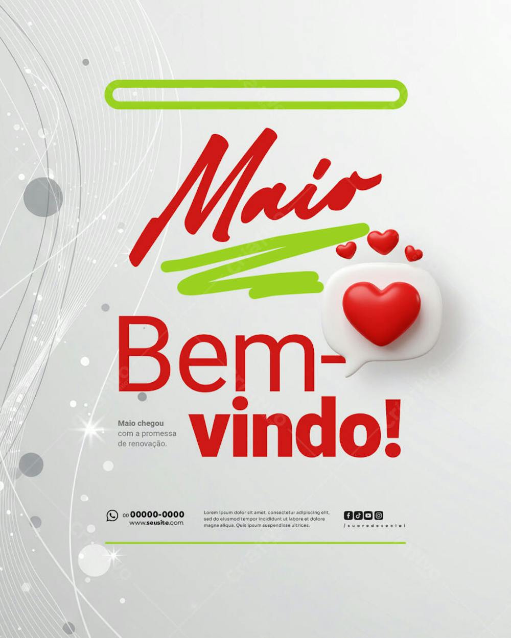 Bem Vindo Maio saudação mês social media post editavel FEED (16)