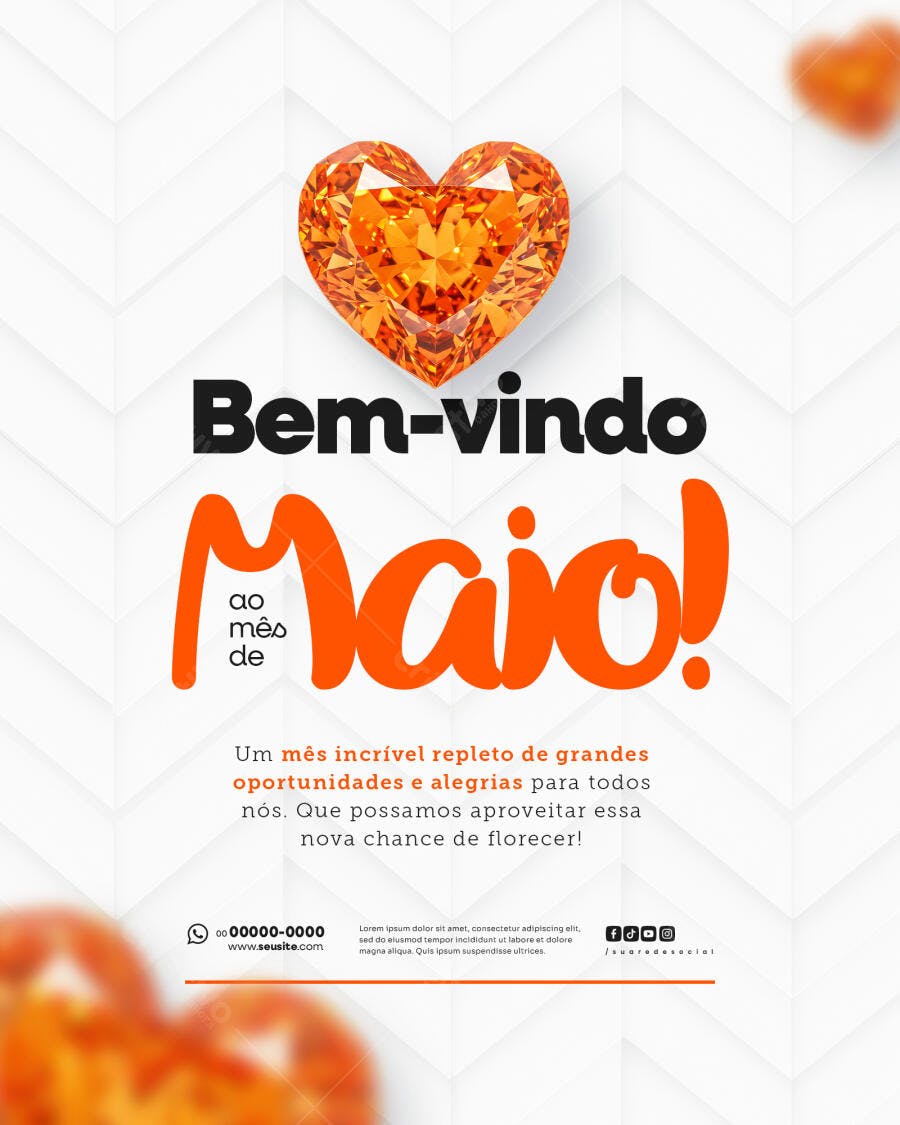 Postagem Boas Vindas Maio PSD Editável